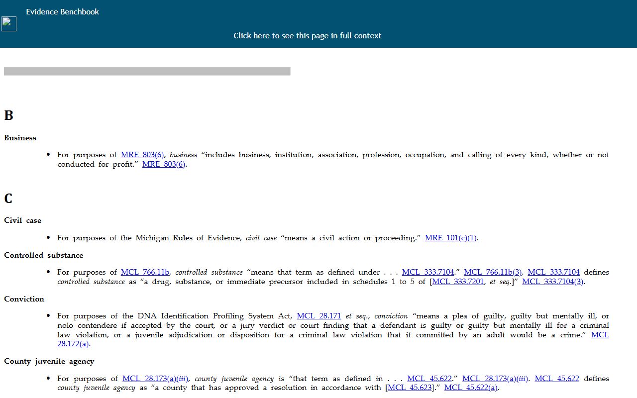 Grand Traverse County arrest records and court charges legal glossary page