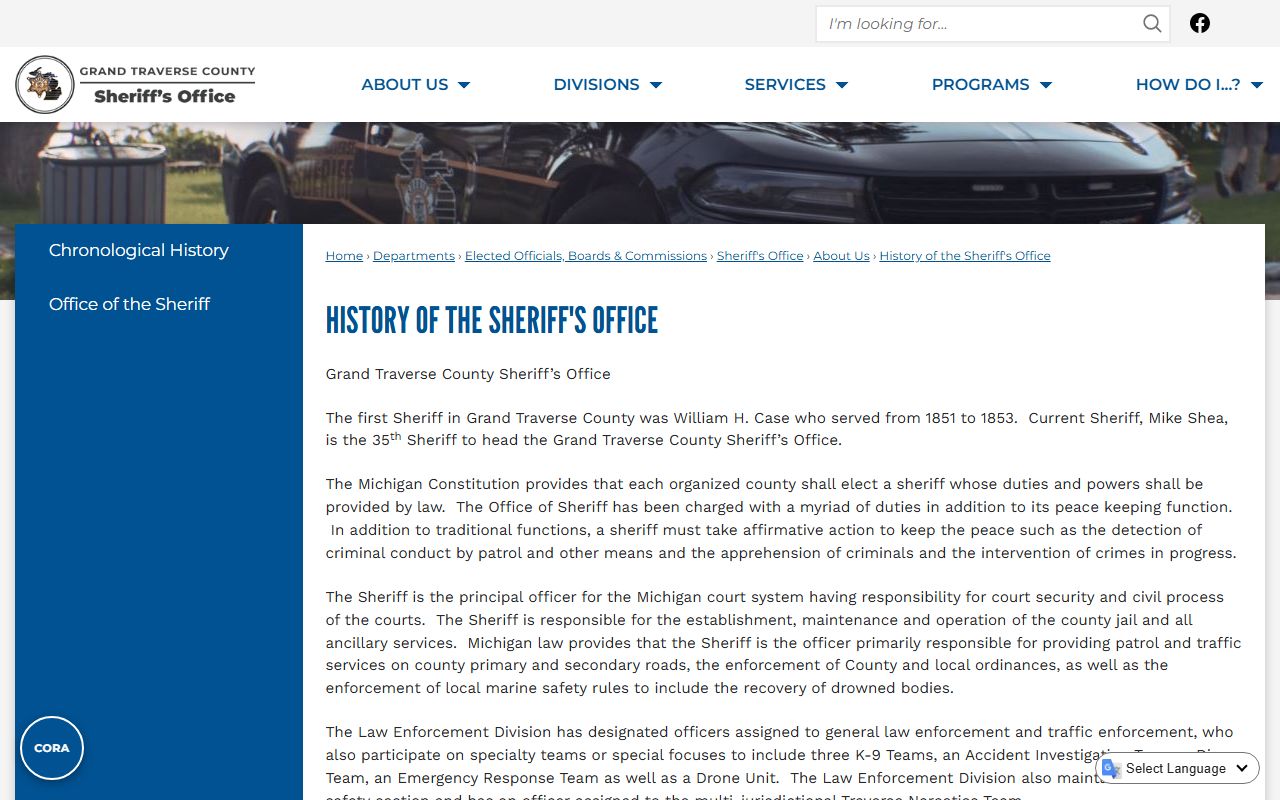 Grand Traverse County court dockets sheriff history record