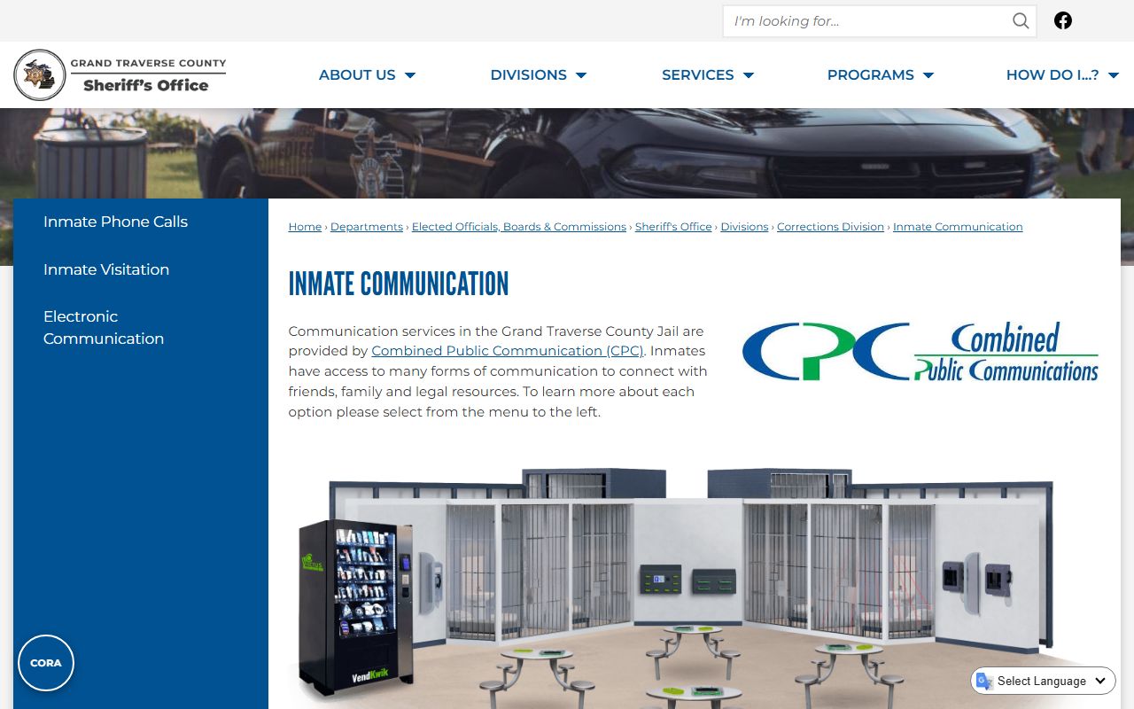 Grand Traverse County court dockets inmate communication page