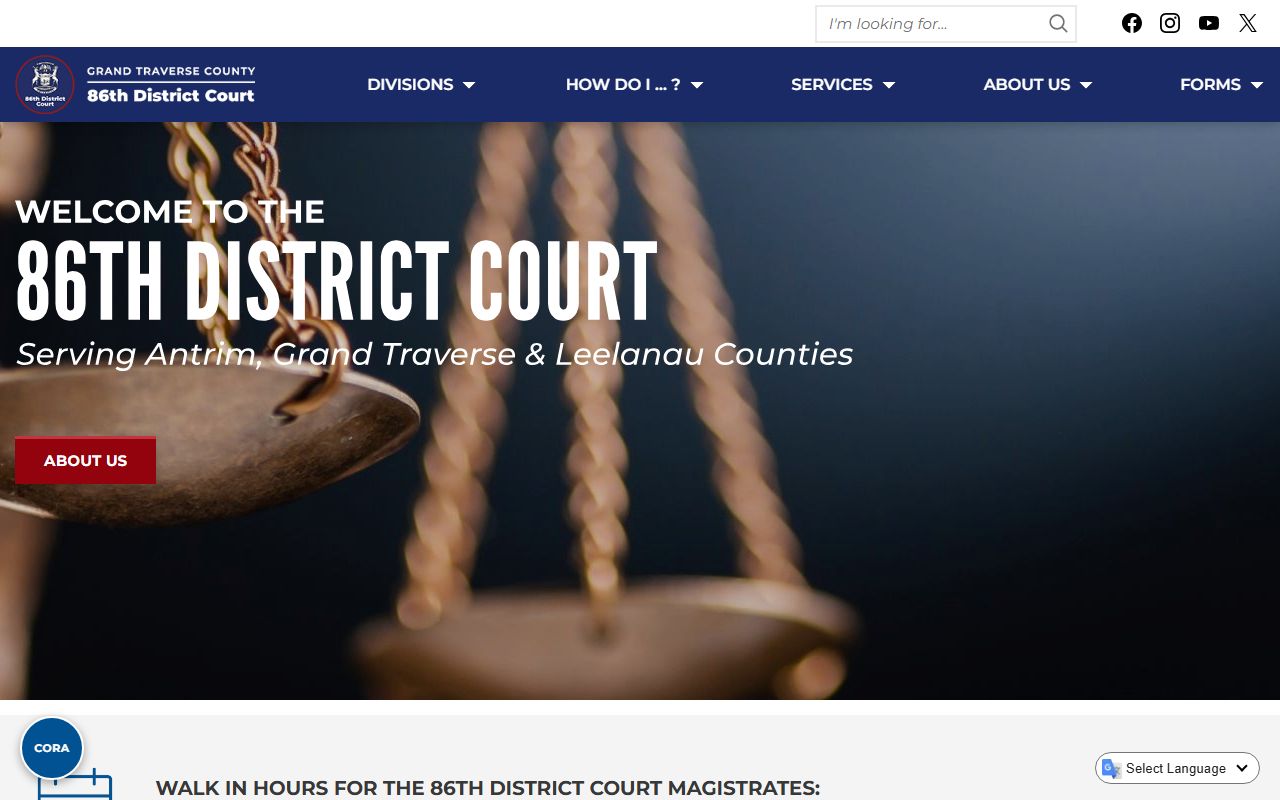 Grand Traverse County district court records landing page
