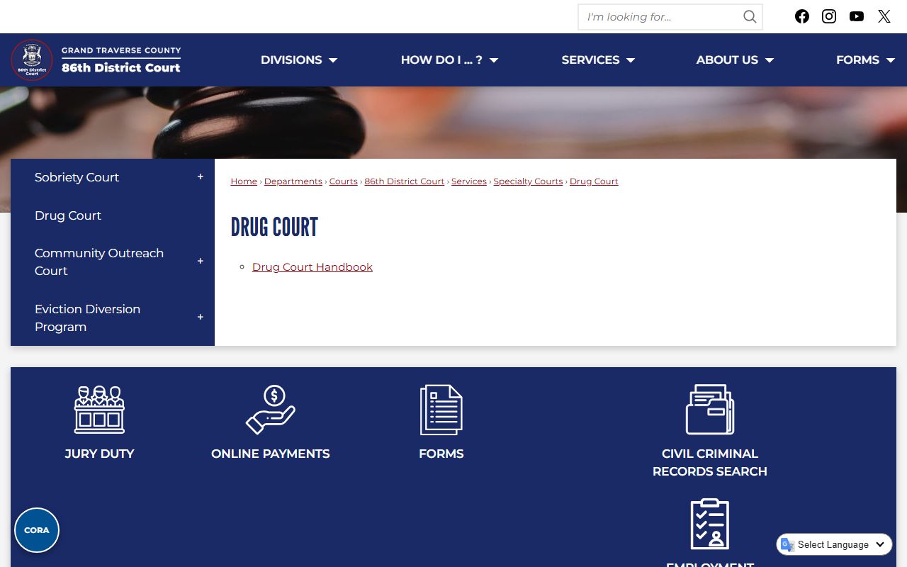 Drug Court program connected to Grand Traverse County marriage and divorce records