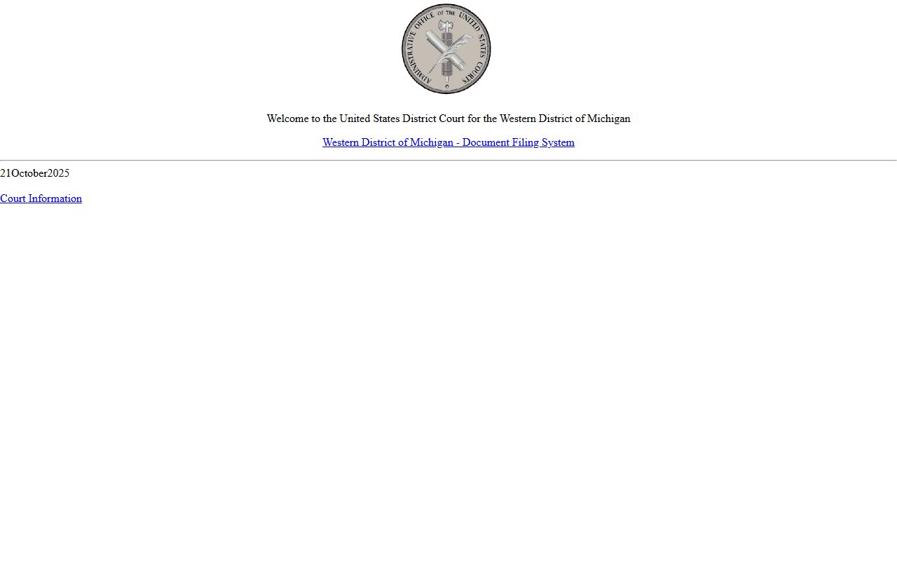 Grand Traverse County probate records related Western District CM ECF login page
