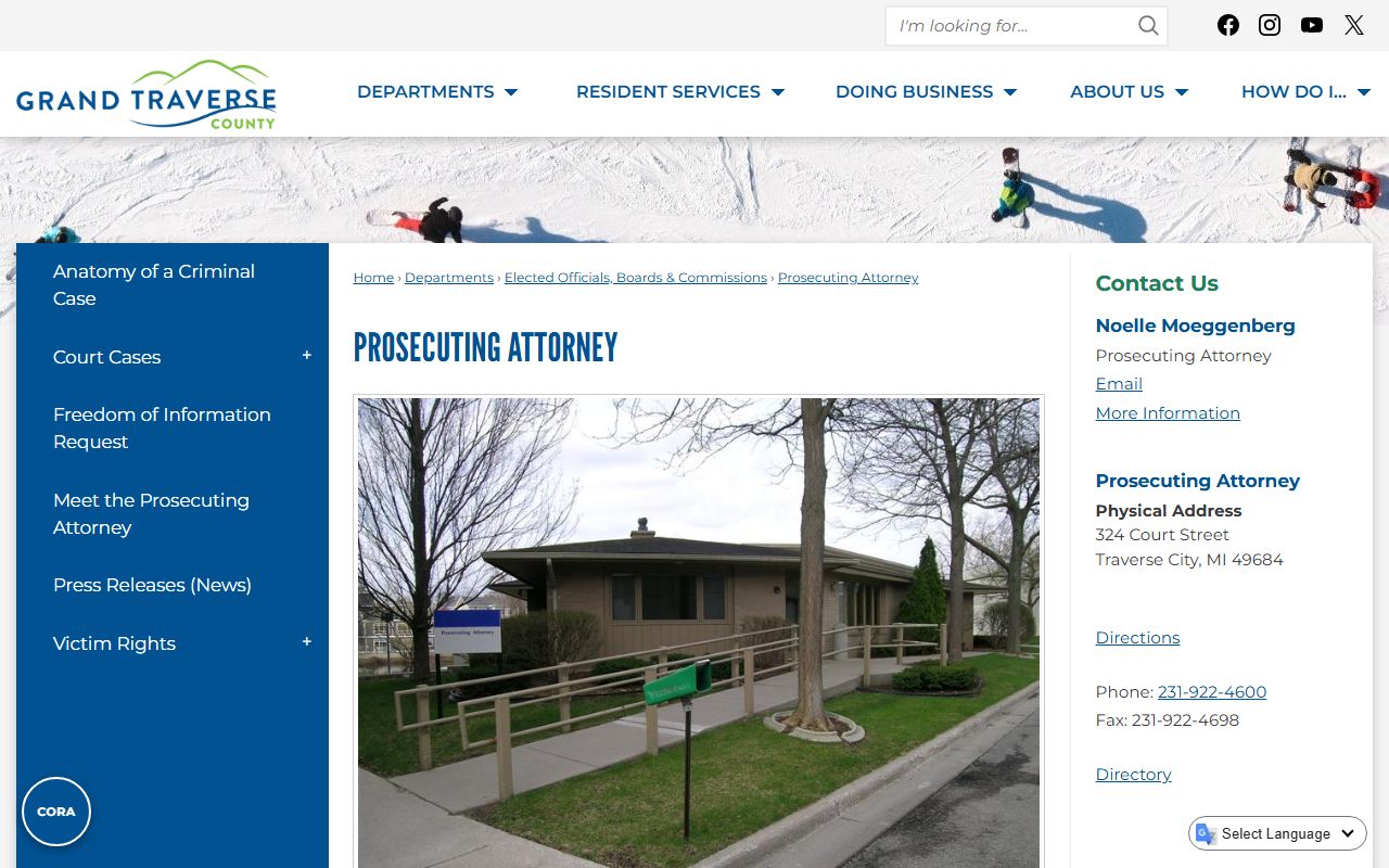 Grand Traverse County traffic court records prosecuting attorney office page